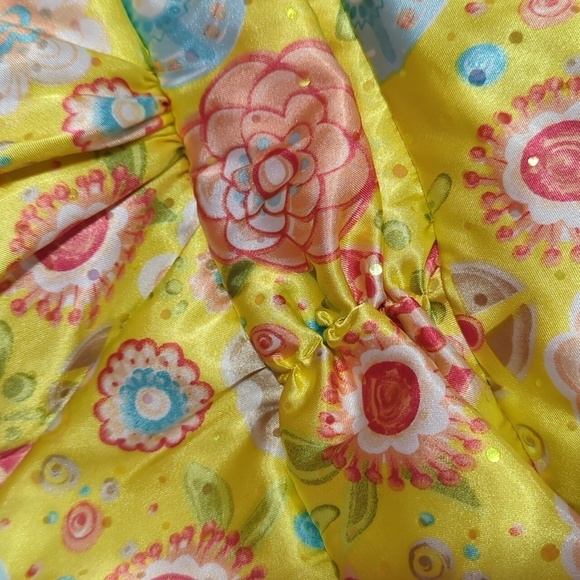 4U Design USA Halter Sun Dress Babydoll Fairy Coquette Satin Floral Belt… - Picture 6 of 8